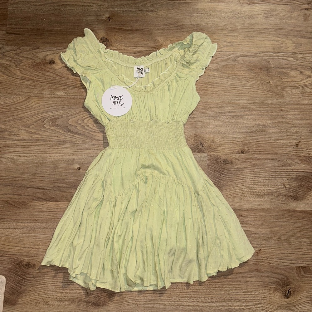 Anastasiya Lime Mini Dress from Princess Polly